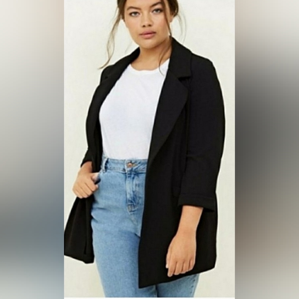 Torrid Black Linen Blazer